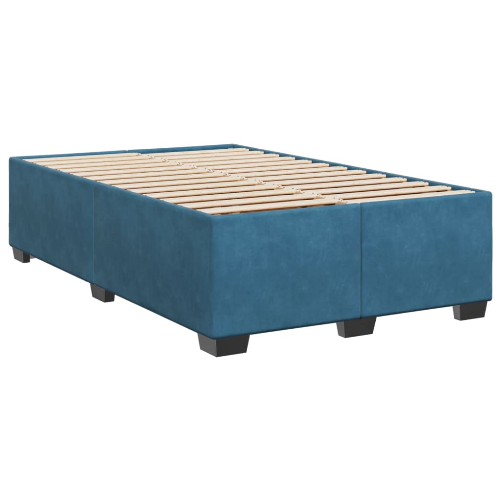 Boxspringbett mit Matratze Blau 120x190 cm Samt