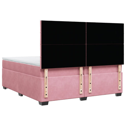 Boxspringbett mit Matratze Rosa 200x200 cm Samt