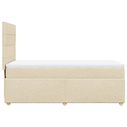 Boxspringbett mit Matratze Creme 80x200 cm Stoff