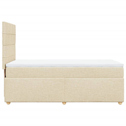 Boxspringbett mit Matratze Creme 90x200 cm Stoff