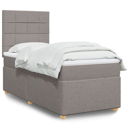 Boxspringbett mit Matratze Taupe 100x200 cm Stoff