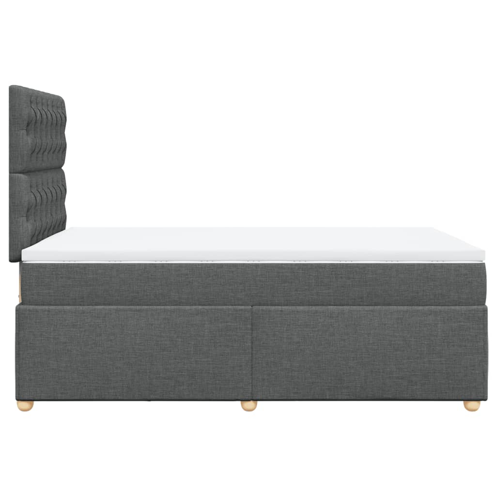 Boxspringbett mit Matratze Dunkelgrau 120x190 cm Stoff