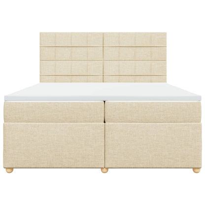 Boxspringbett mit Matratze Creme 200x200 cm Stoff