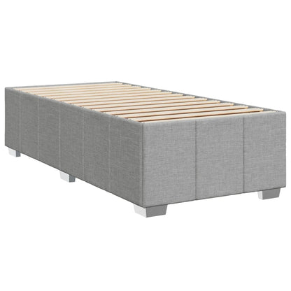 Boxspringbett mit Matratze Hellgrau 80x200 cm Stoff