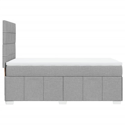 Boxspringbett mit Matratze Hellgrau 80x200 cm Stoff