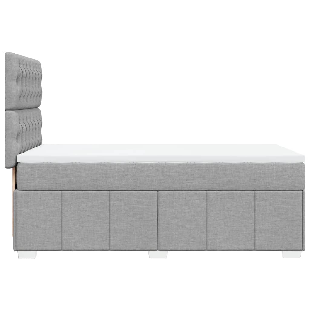 Boxspringbett mit Matratze Hellgrau 100x200 cm Stoff