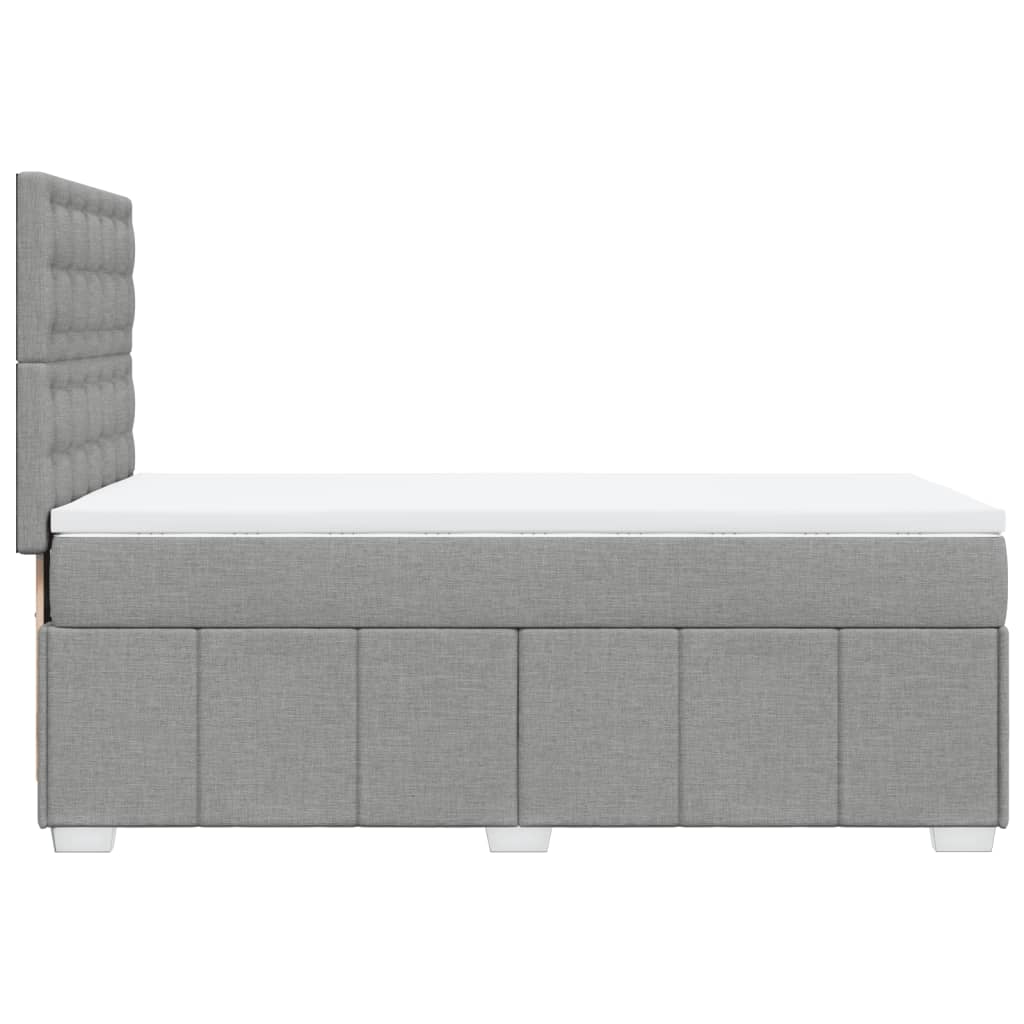 Boxspringbett mit Matratze Hellgrau 100x200 cm Stoff