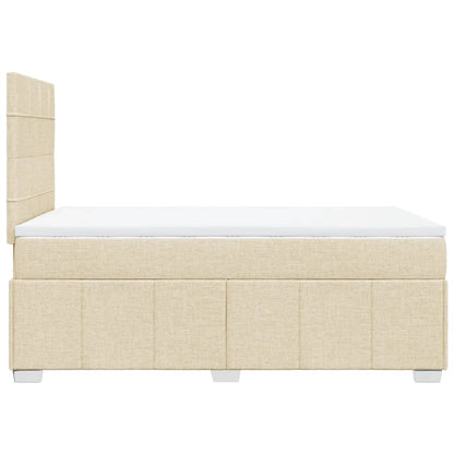 Boxspringbett mit Matratze Creme 120x190 cm Stoff