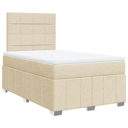 Boxspringbett mit Matratze Creme 120x200 cm Stoff