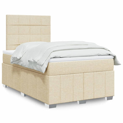 Boxspringbett mit Matratze Creme 120x200 cm Stoff