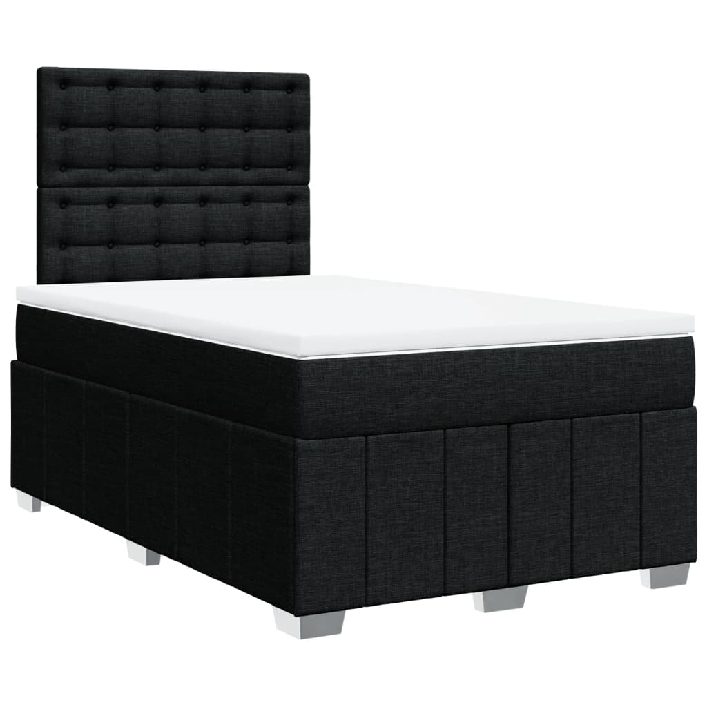 Boxspringbett mit Matratze Schwarz 120x200 cm Stoff