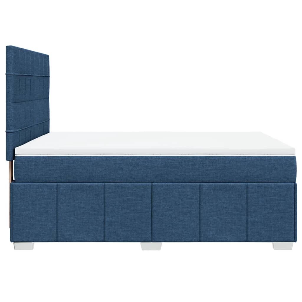 Boxspringbett mit Matratze Blau 160x200 cm Stoff