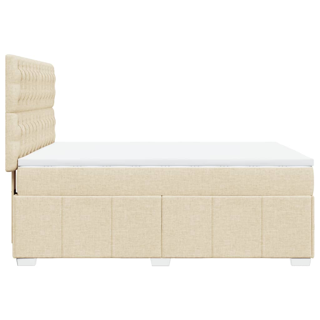 Boxspringbett mit Matratze Creme 160x200 cm Stoff