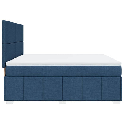 Boxspringbett mit Matratze Blau 180x200 cm Stoff