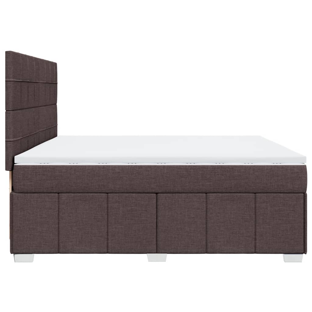 Boxspringbett mit Matratze Dunkelbraun 200x200 cm Stoff