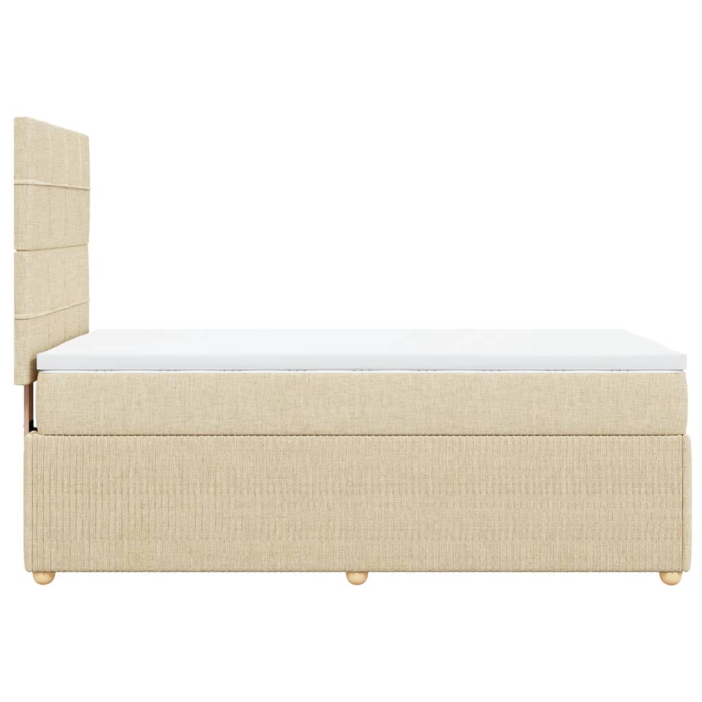 Boxspringbett mit Matratze Creme 80x200 cm Stoff