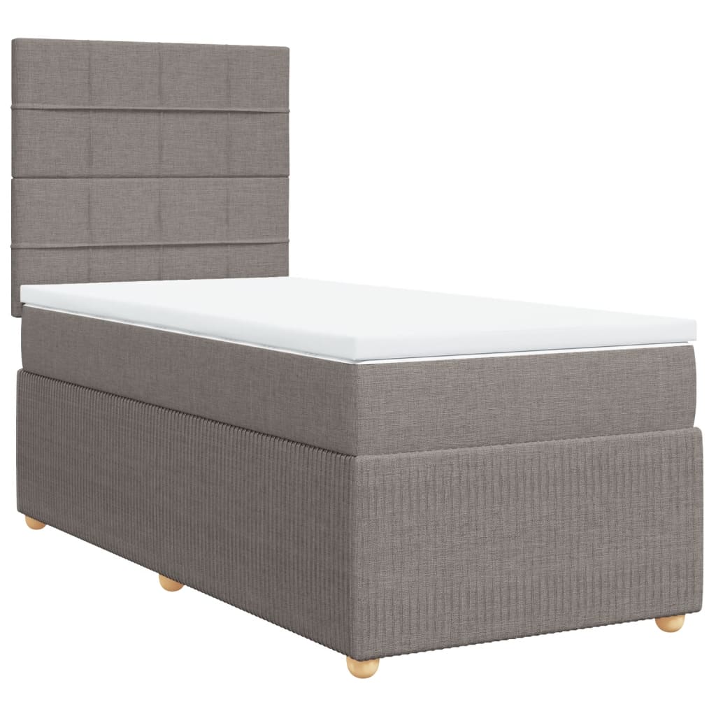 Boxspringbett mit Matratze Taupe 100x200 cm Stoff