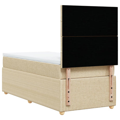 Boxspringbett mit Matratze Creme 100x200 cm Stoff