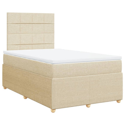 Boxspringbett mit Matratze Creme 120x200 cm Stoff