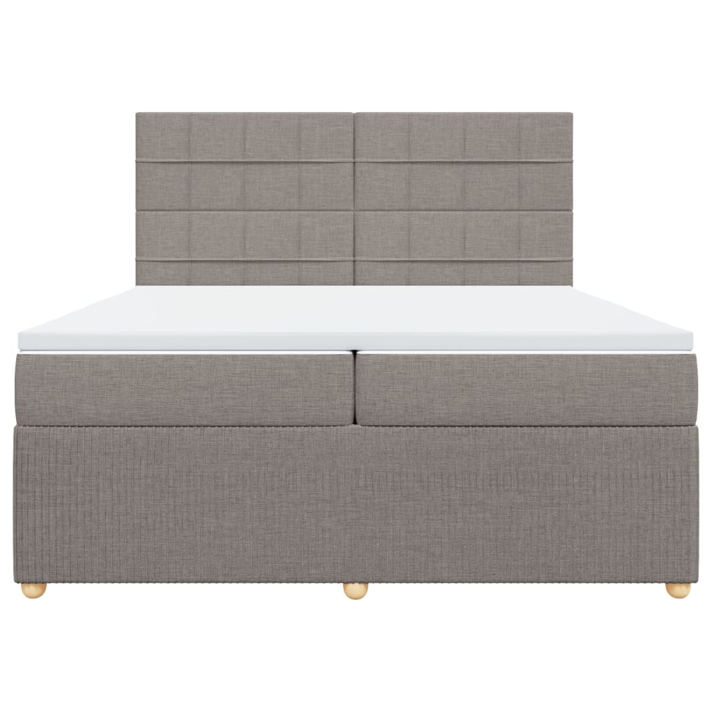 Boxspringbett mit Matratze Taupe 200x200 cm Stoff