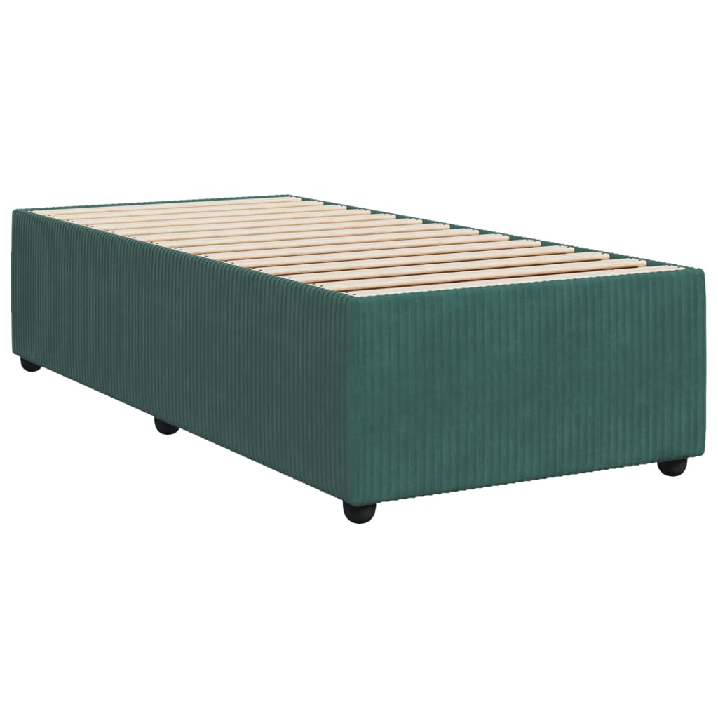 Boxspringbett mit Matratze Dunkelgrün 80x200 cm Samt