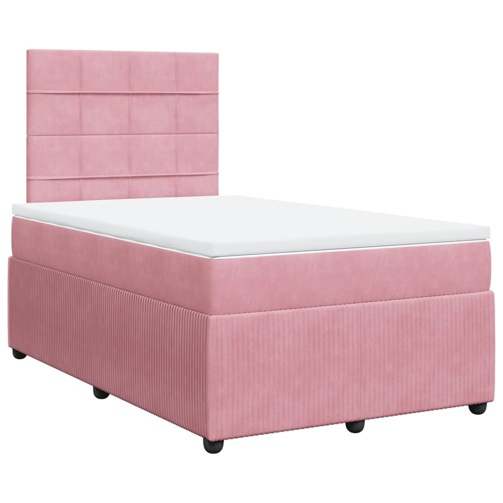 Boxspringbett mit Matratze Rosa 120x190 cm Samt