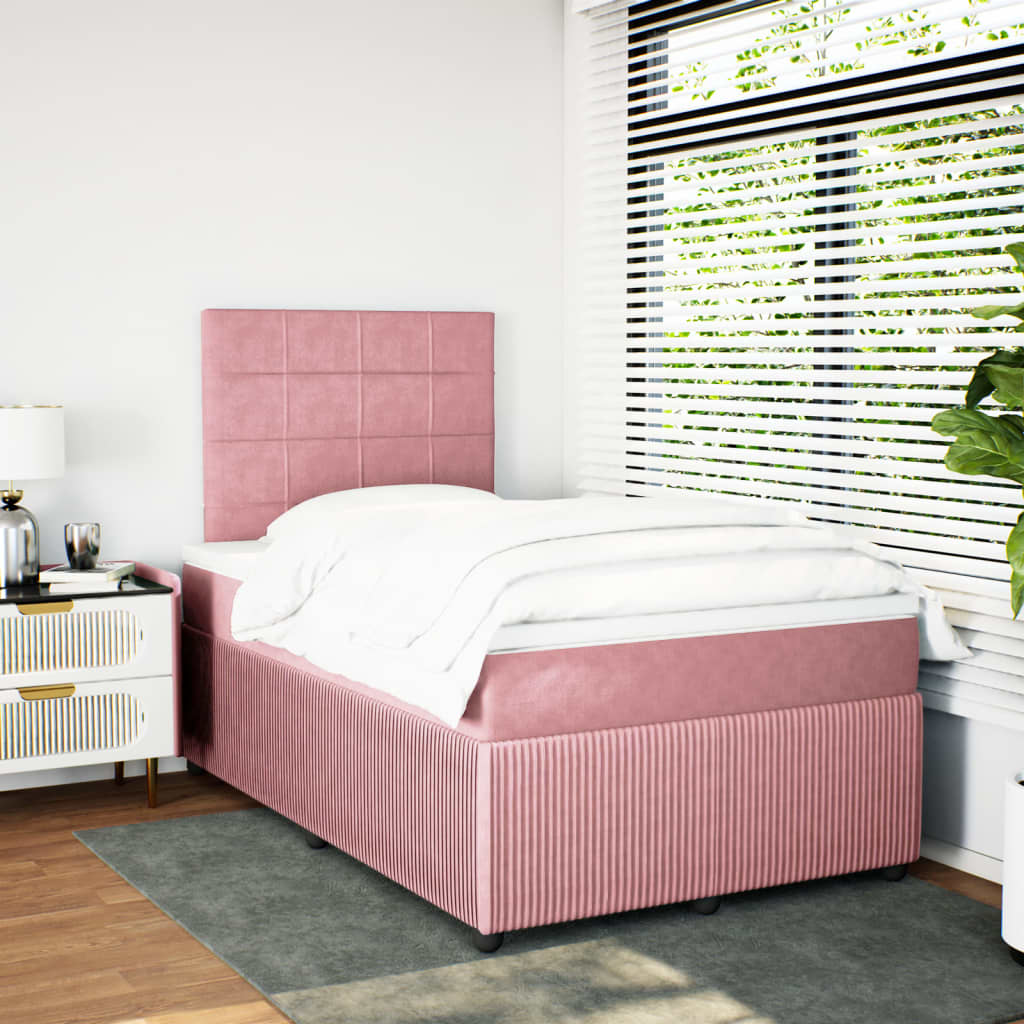 Boxspringbett mit Matratze Rosa 120x190 cm Samt