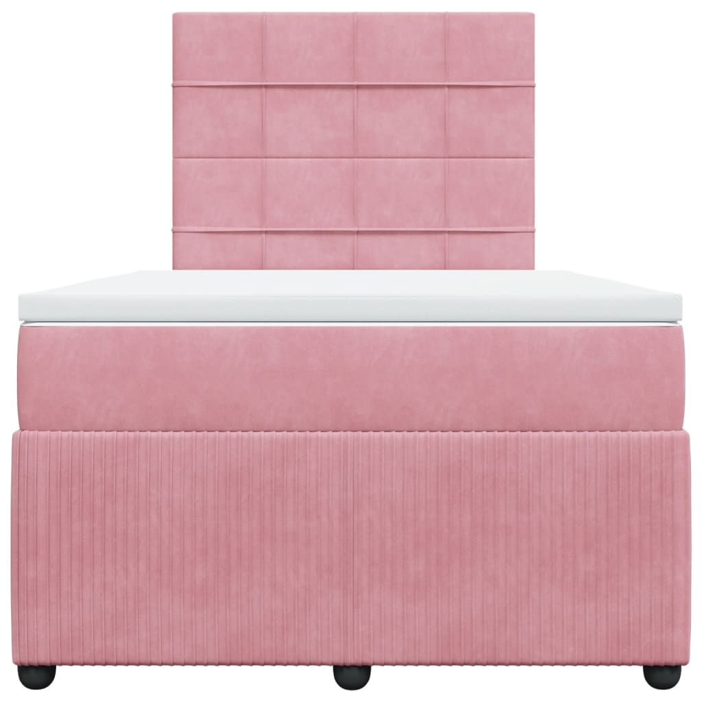 Boxspringbett mit Matratze Rosa 120x190 cm Samt