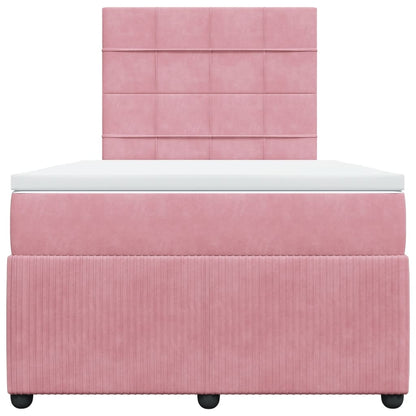 Boxspringbett mit Matratze Rosa 120x190 cm Samt