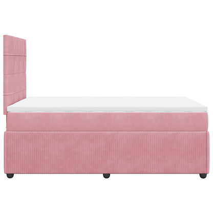 Boxspringbett mit Matratze Rosa 120x190 cm Samt