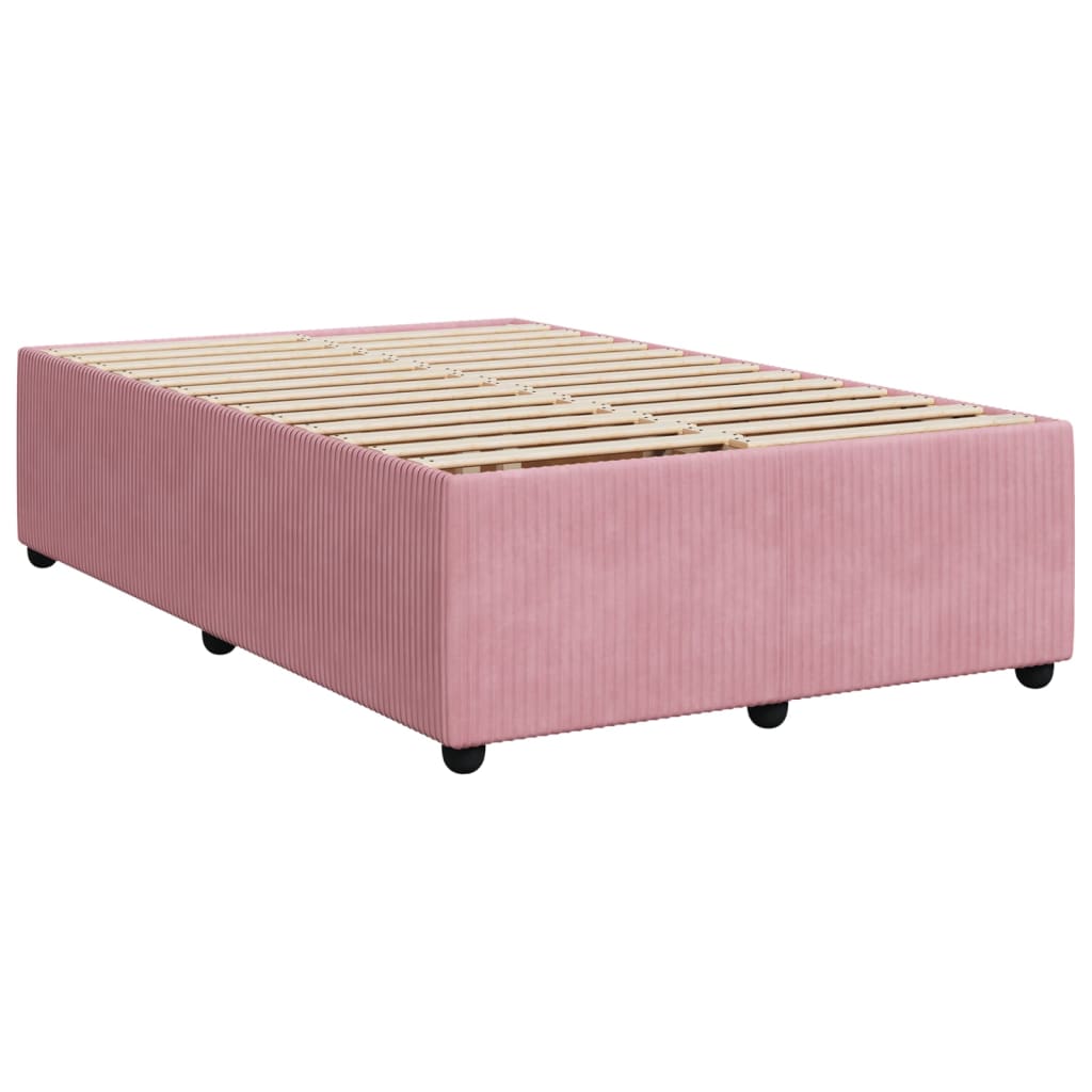 Boxspringbett mit Matratze Rosa 120x190 cm Samt