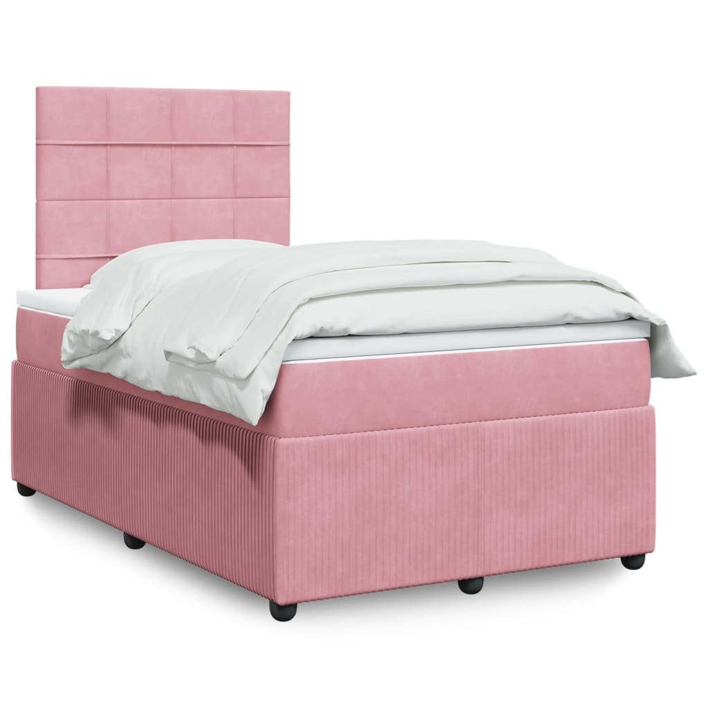 Boxspringbett mit Matratze Rosa 120x190 cm Samt