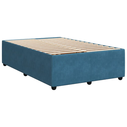 Boxspringbett mit Matratze Dunkelblau 120x190 cm Samt