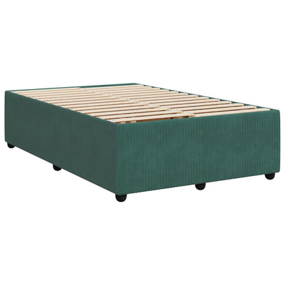 Boxspringbett mit Matratze Dunkelgrün 120x200 cm Samt