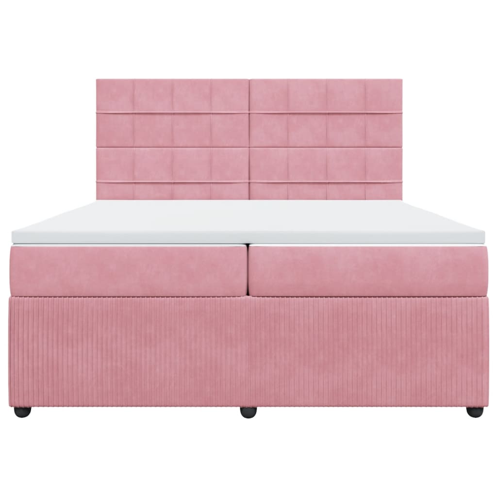 Boxspringbett mit Matratze Rosa 200x200 cm Samt