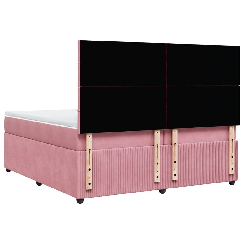 Boxspringbett mit Matratze Rosa 200x200 cm Samt