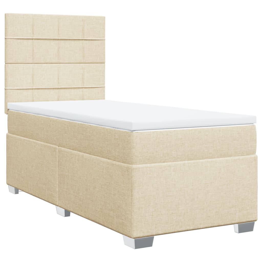 Boxspringbett mit Matratze Creme 80x200 cm Stoff