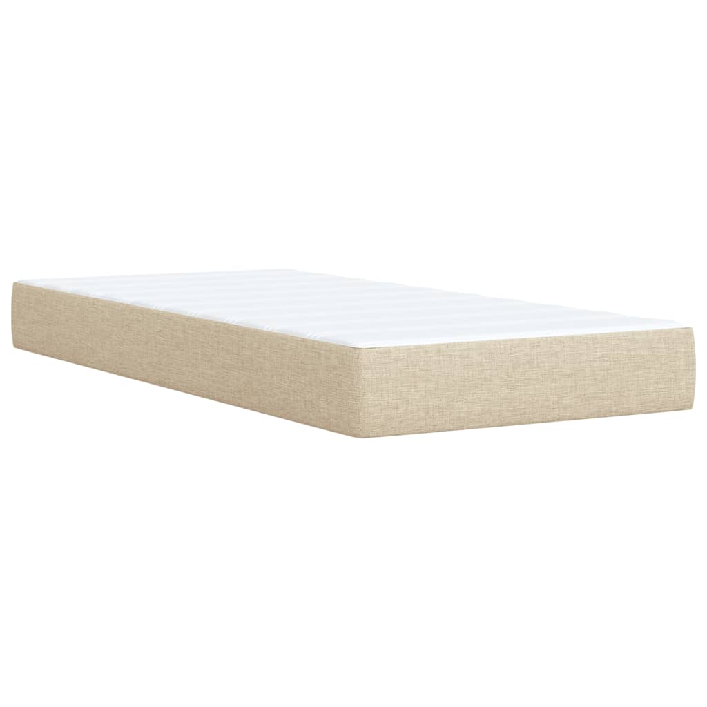 Boxspringbett mit Matratze Creme 80x200 cm Stoff