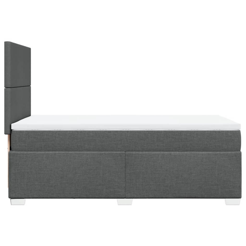 Boxspringbett mit Matratze Dunkelgrau 100x200 cm Stoff