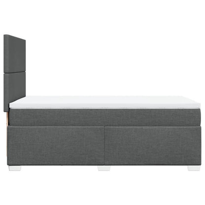 Boxspringbett mit Matratze Dunkelgrau 100x200 cm Stoff