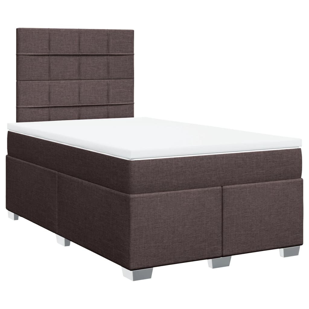 Boxspringbett mit Matratze Dunkelbraun 120x190 cm Stoff