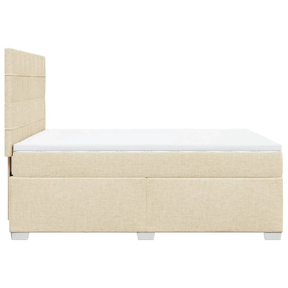 Boxspringbett mit Matratze Creme 160x200 cm Stoff