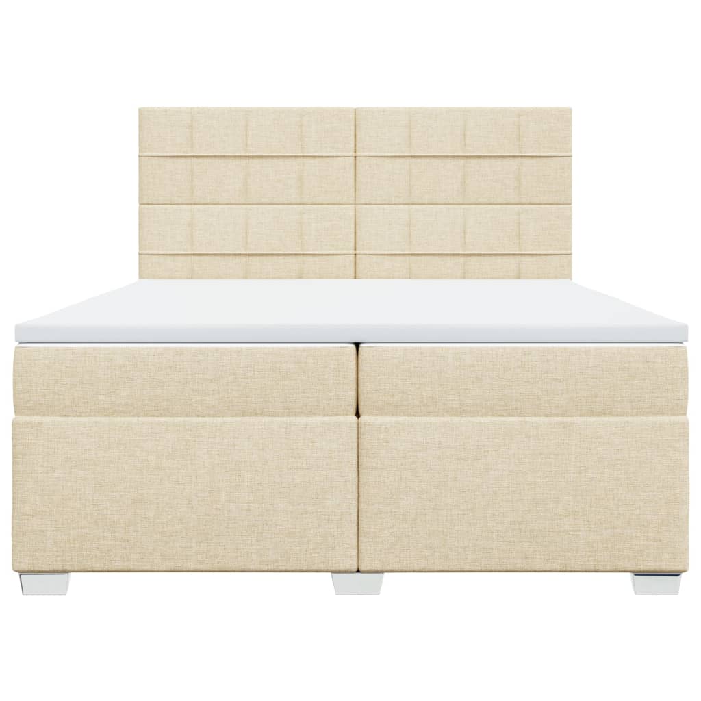 Boxspringbett mit Matratze Creme 200x200 cm Stoff