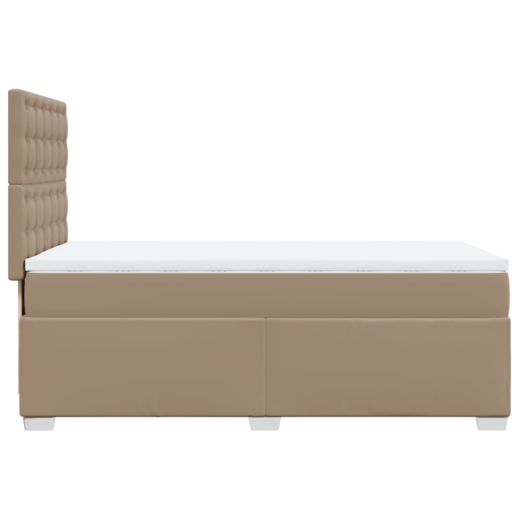 Boxspringbett mit Matratze Cappuccino-Braun 90x190cm Kunstleder