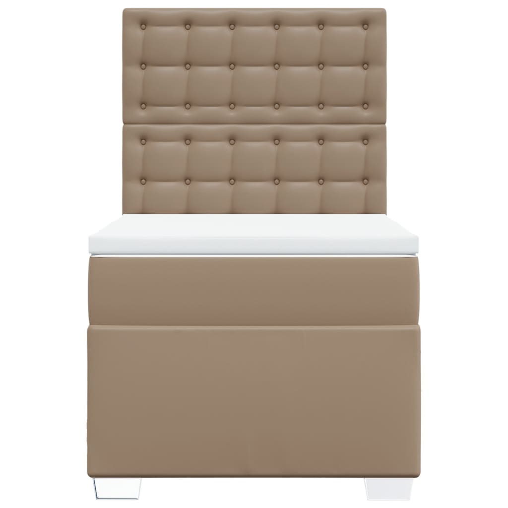 Boxspringbett Matratze Cappuccino-Braun 100x200cm Kunstleder