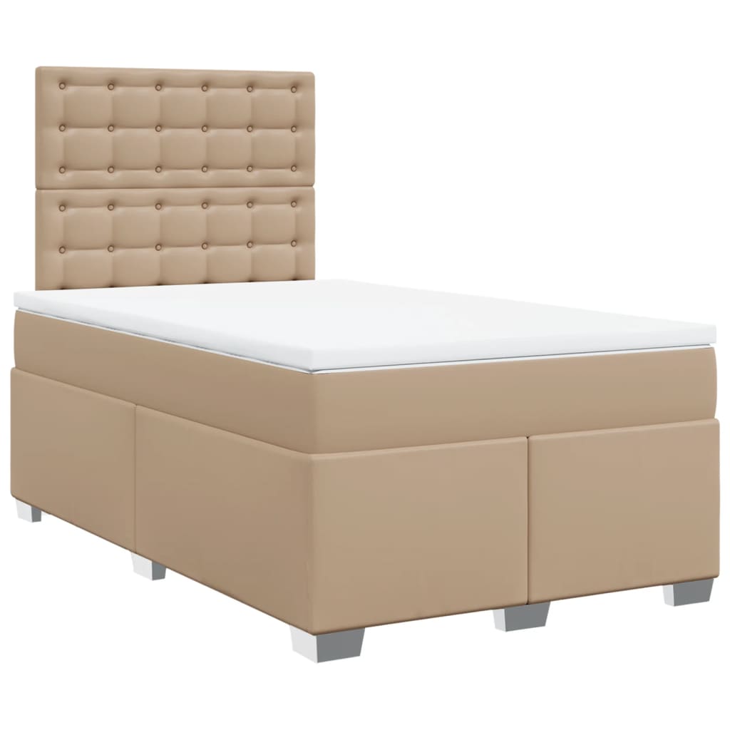 Boxspringbett Matratze Cappuccino-Braun 120x190 cm Kunstleder