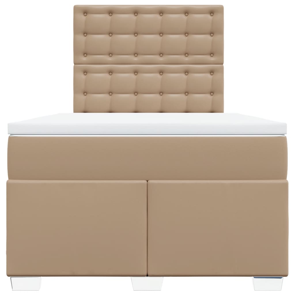 Boxspringbett Matratze Cappuccino-Braun 120x190 cm Kunstleder