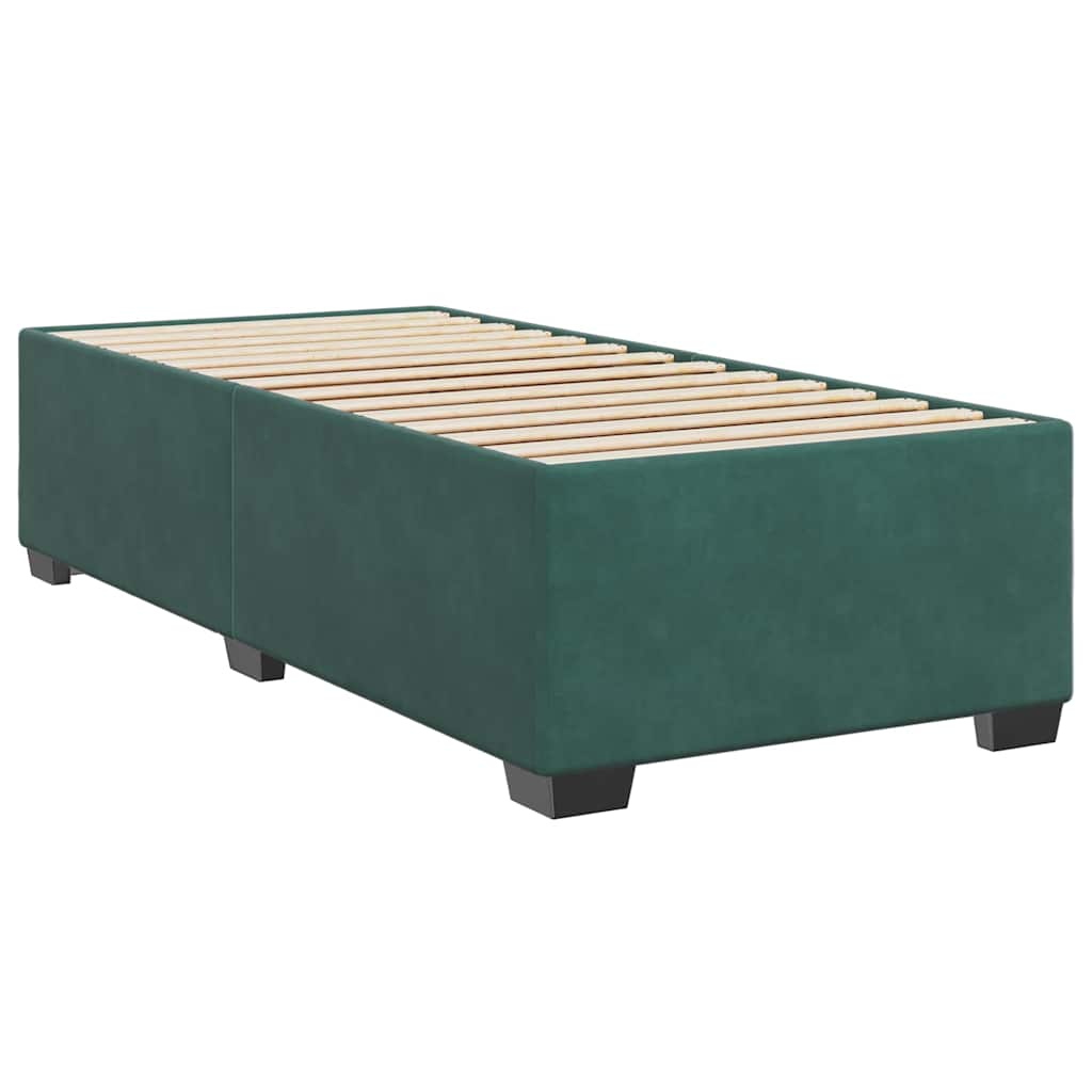 Boxspringbett mit Matratze Dunkelgrün 80x200 cm Samt