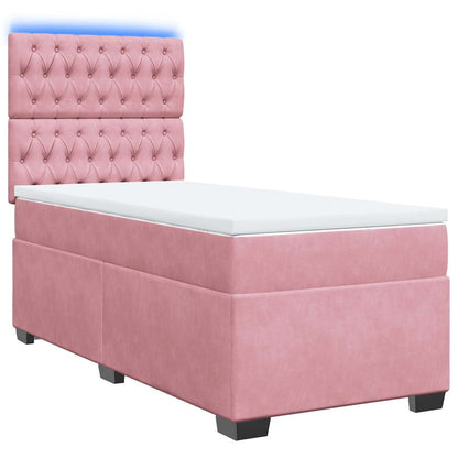 Boxspringbett mit Matratze Rosa 80x200 cm Samt