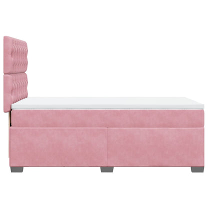 Boxspringbett mit Matratze Rosa 90x200 cm Samt